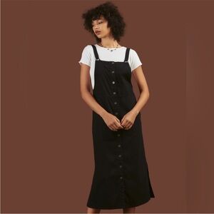 NWT UNIF Black Utility Dress overall style medium